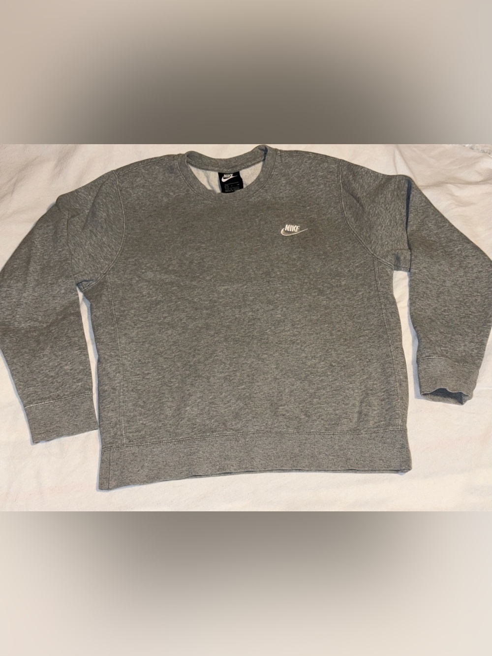 Nike Gray Crewneck Sweatshirt with Small Swoosh